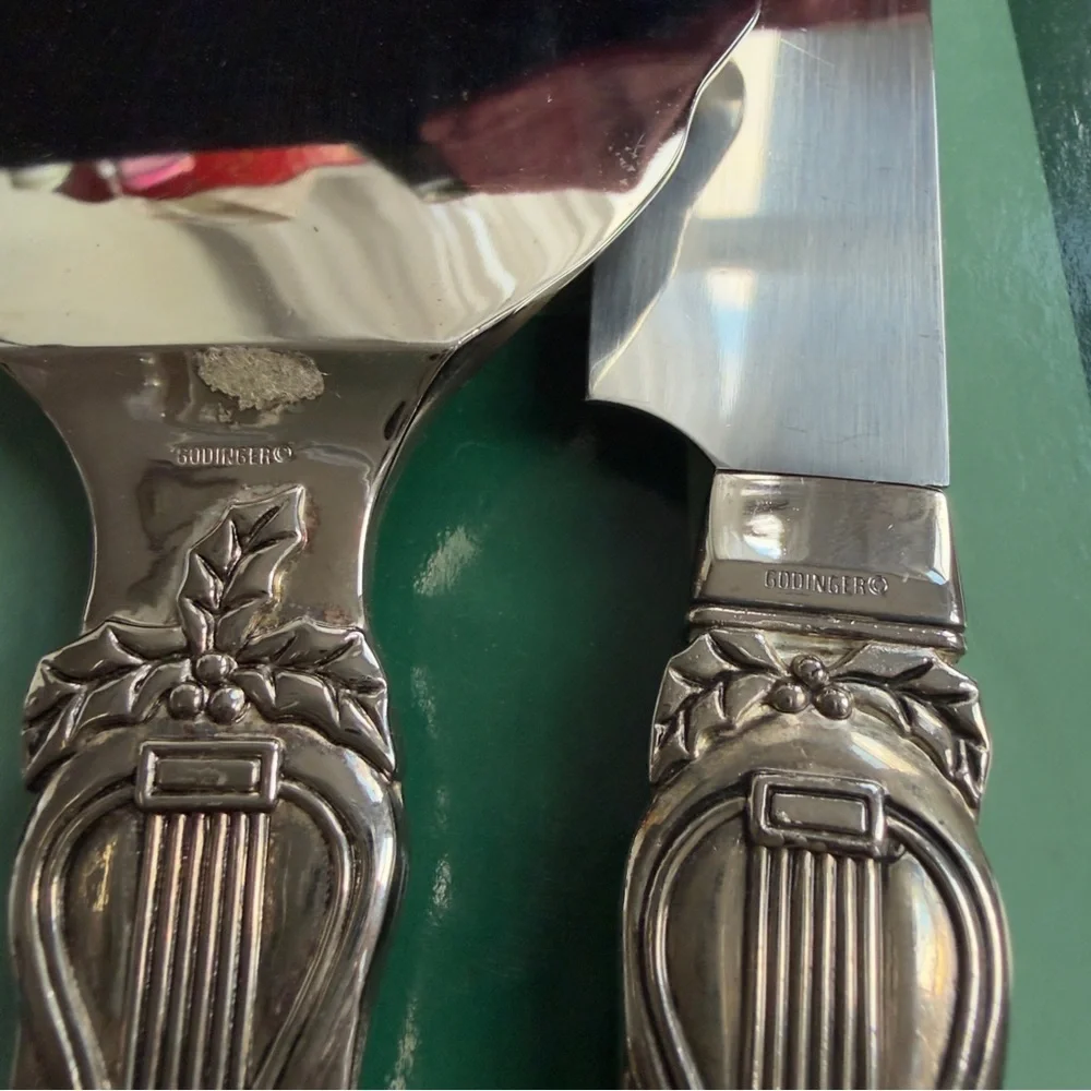 Vintage 80s Godinger Classical Suite silver plated serving sets 9pc